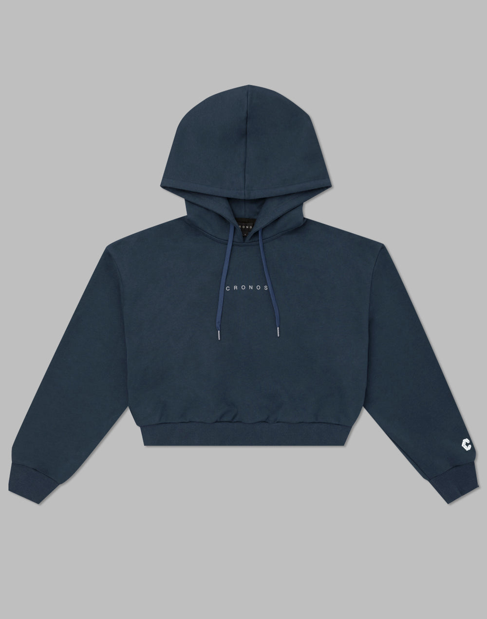 CRONOS WOMEN HEART LOGO SHORT HOODIE【NAVY】