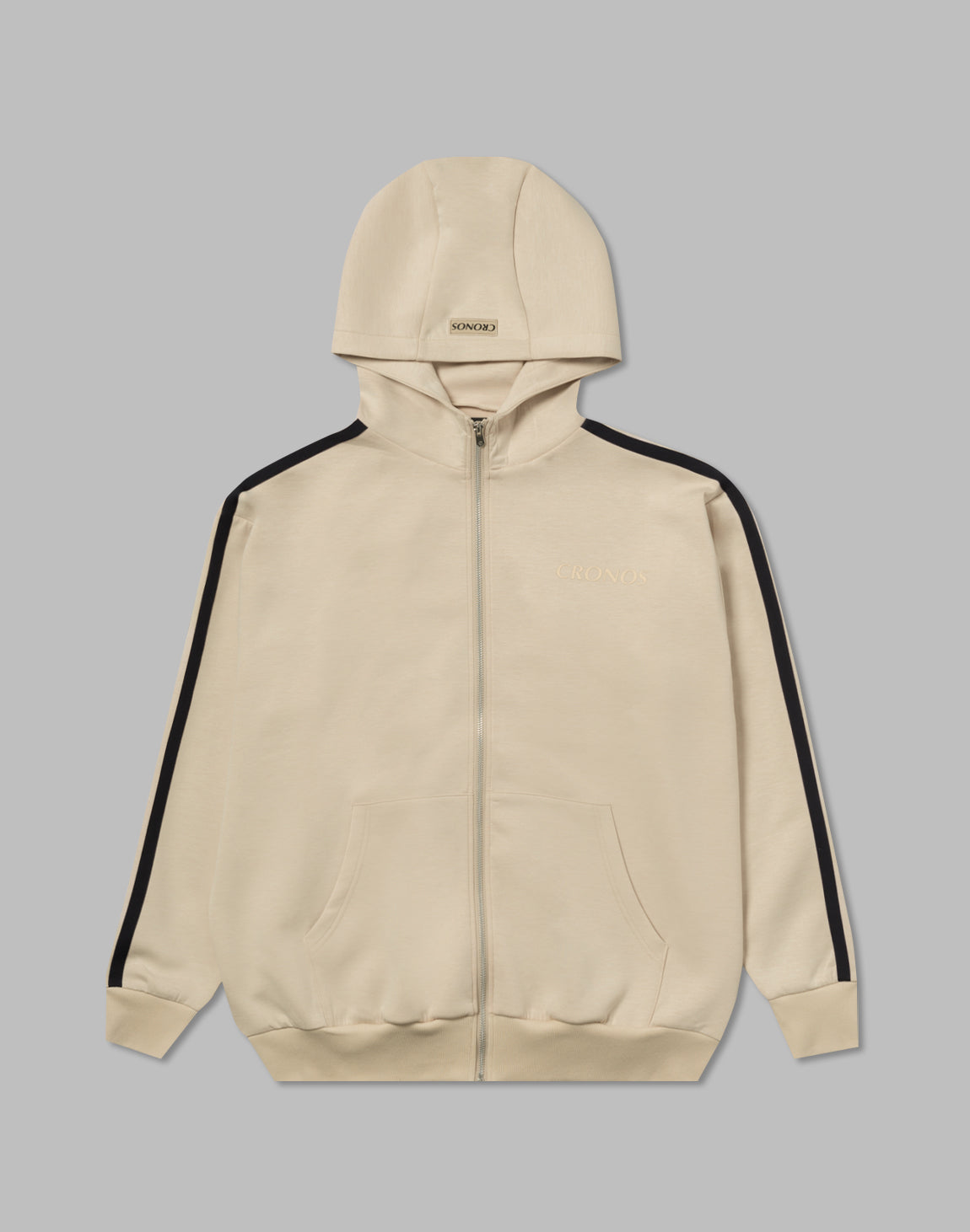 CRONOS DOUBLE STRIPES ZIP HOODIE【CREAM】 – クロノス CRONOS Official Store