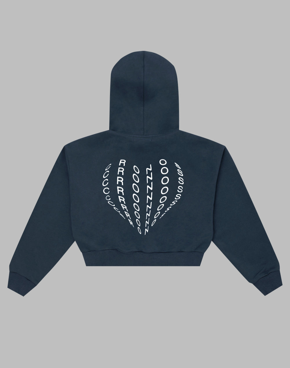 CRONOS WOMEN HEART LOGO SHORT HOODIE【NAVY】
