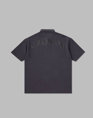 CRONOS  EMBROIDERY BOXLOGO  POLO SHIRT【OFFBLACK】