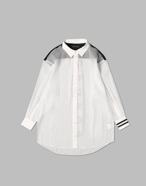 CRONOS WOMEN SHEER SHIRTS【WHITE】
