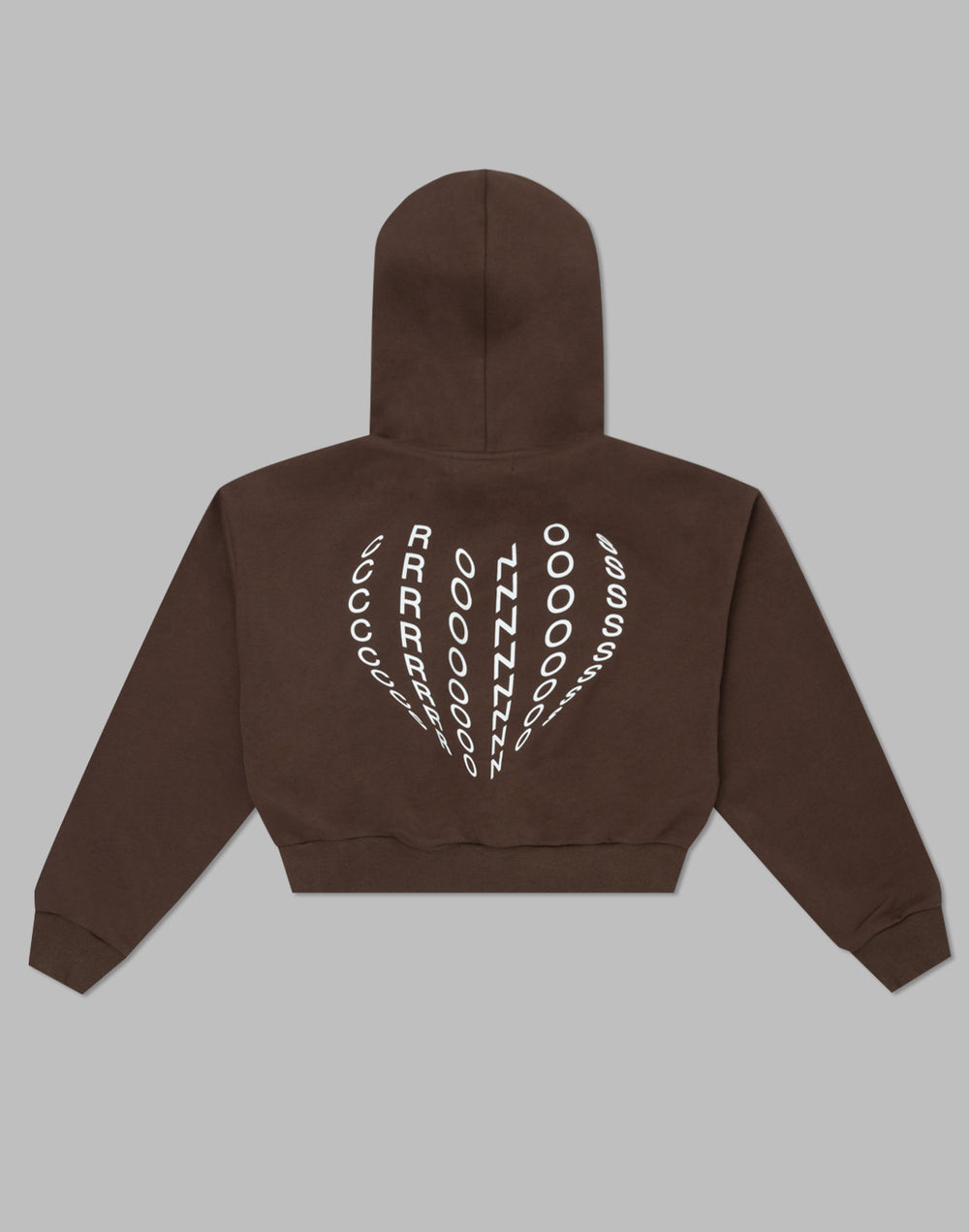 CRONOS WOMEN HEART LOGO SHORT HOODIE【BROWN】