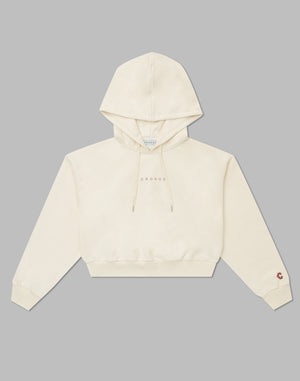 CRONOS WOMEN HEART LOGO SHORT HOODIE【WHITE】