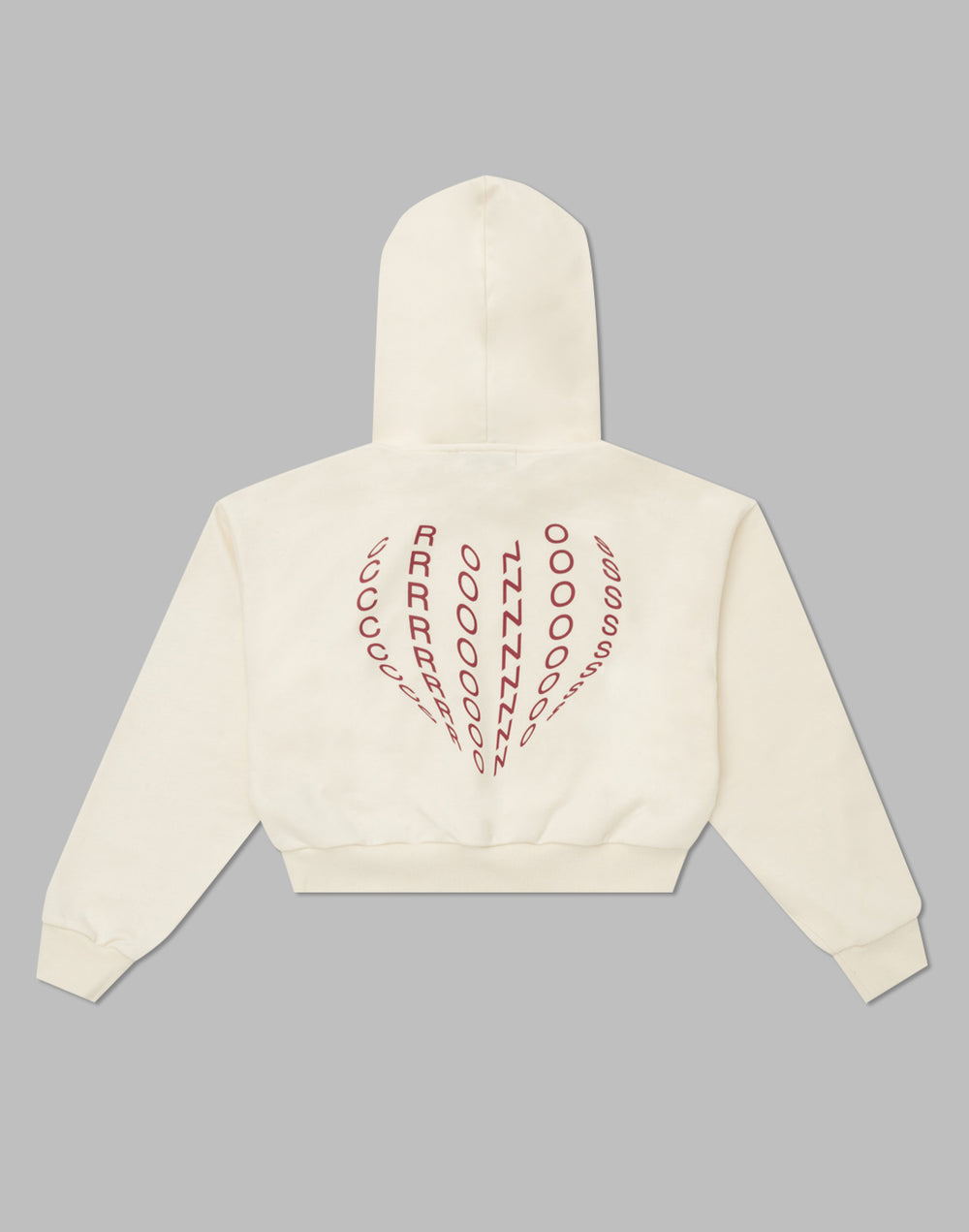 CRONOS WOMEN HEART LOGO SHORT HOODIE【WHITE】