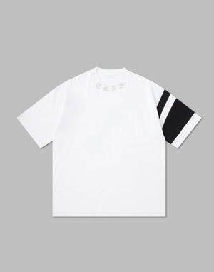 CRONOS BLACK LETTER OVERSIZE T-SHIRT【WHITE】