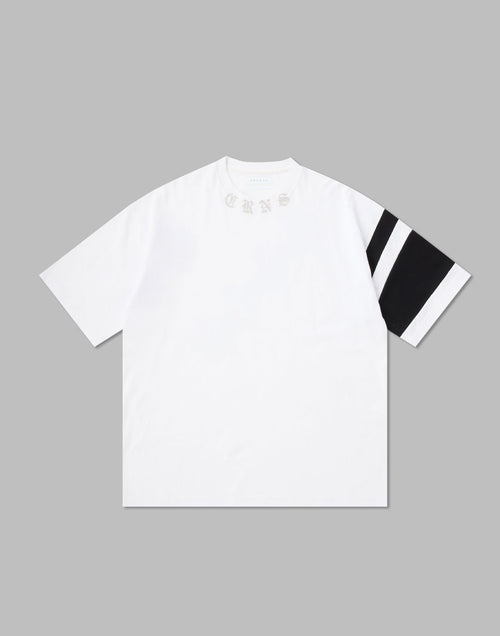 CRONOS BLACK LETTER OVERSIZE T-SHIRT【WHITE】
