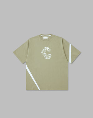 CRONOS GEOMETRIC LOGO OVERSAIZE T-SHIRTS【MOS.GREEN】