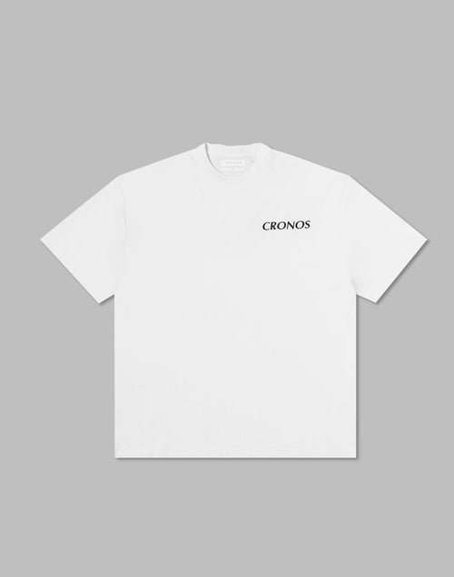 CRONOS  STRIPED PATTERN OVERSIZE T-SHIRT【WHITE】