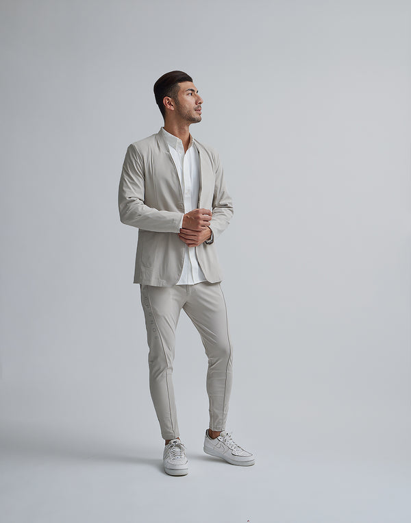 CRONOS BLACK COLLARLESS STRETCH JACKET