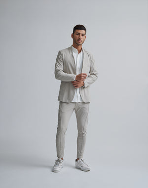 CRONOS BLACK COLLARLESS STRETCH JACKET