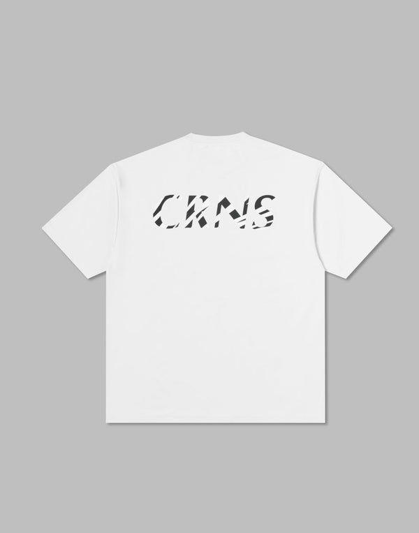 CRONOS  STRIPED PATTERN OVERSIZE T-SHIRT【WHITE】
