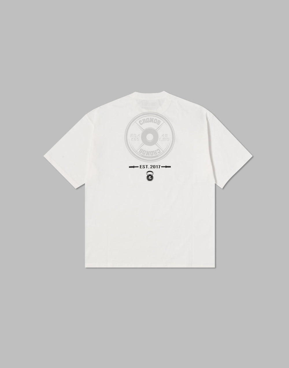 クロノス ダンベルモチーフプリントTシャツ【ホワイト】