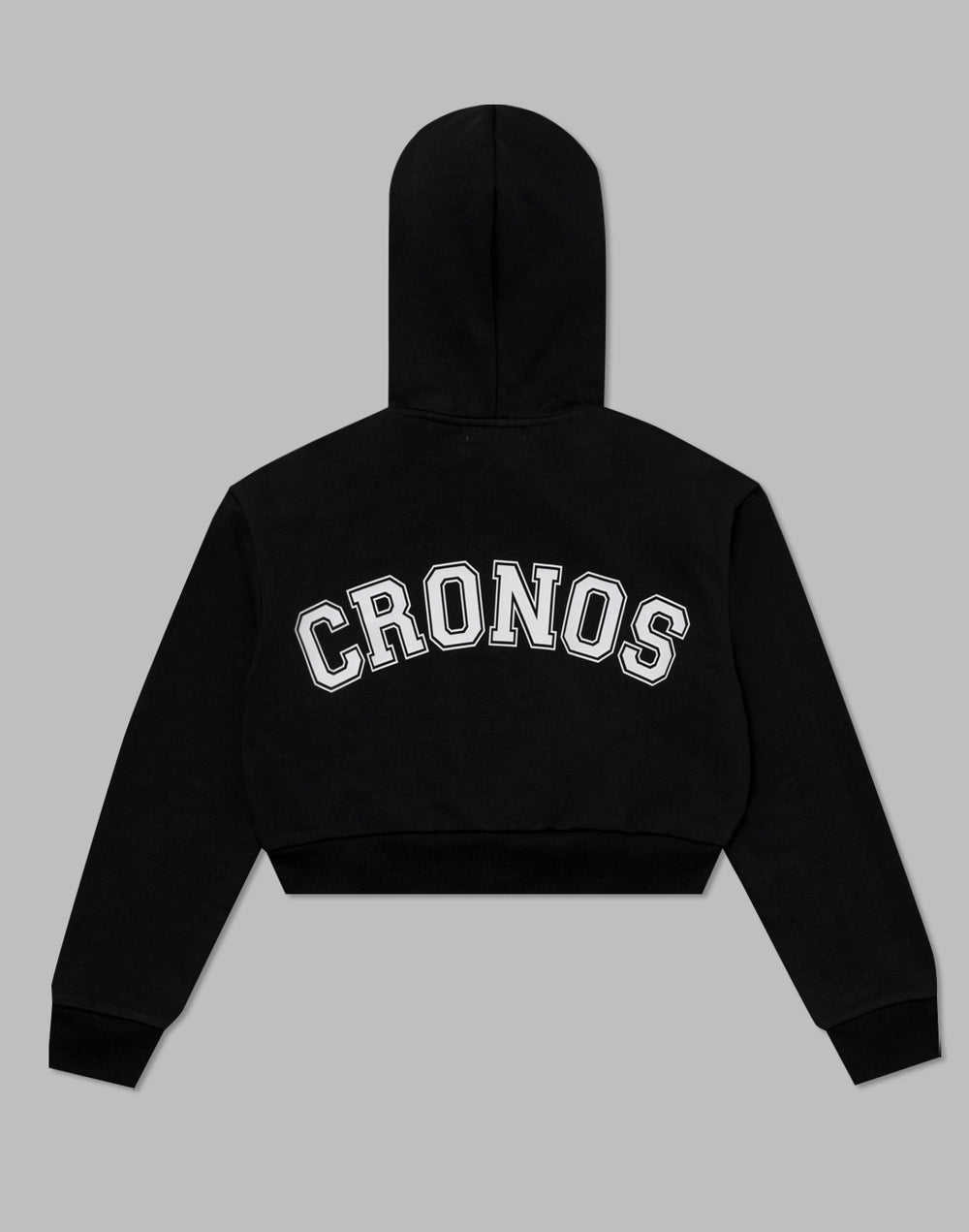 CRONOS ウィメンズ カレッジロゴ ショートパーカー【ブラック×ホワイト】