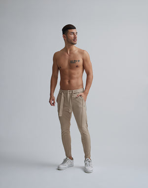 CRONOS BLACK PIN TUCK STRETCH PANTS