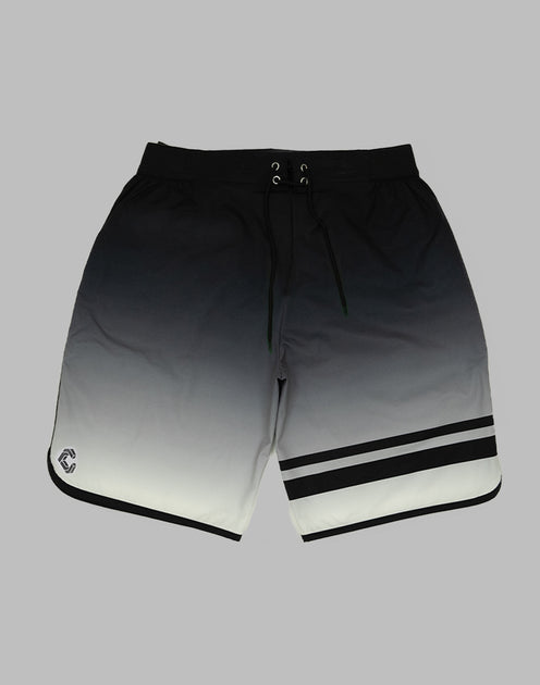 CRONOS SLANTING LINE BOARD SHORTS【BLACK】