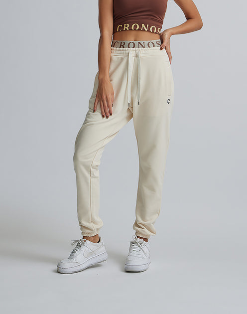 CRONOS WOMEN ORIGINAL WAIST SWEAT PANTS【CREAM