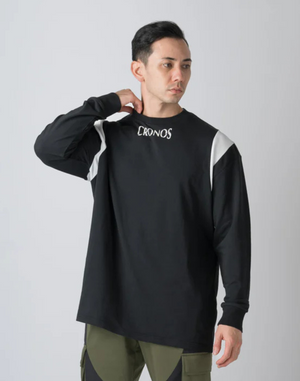 CRONOS SHOULDER REGION LINE LONG SLEEVE T 【BLACK】