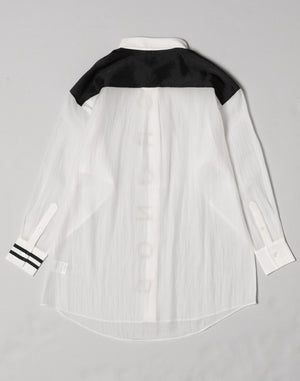 CRONOS WOMEN SHEER SHIRTS【WHITE】