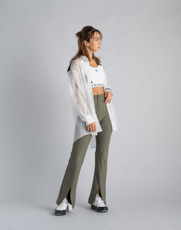 CRONOS WOMEN SHEER SHIRTS【WHITE】