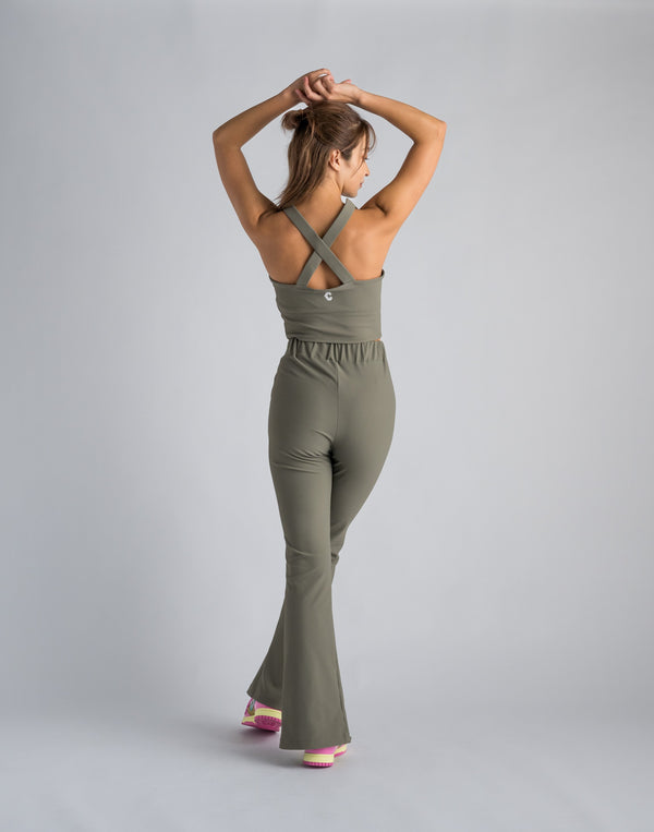 CRONOS WOMEN RIB GATHER BRA【KHAKI】