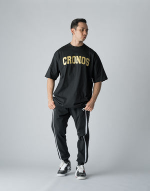 CRONOS  FRONT LOGO OVERSIZE T-SHIRT【BLACK×GOLD】
