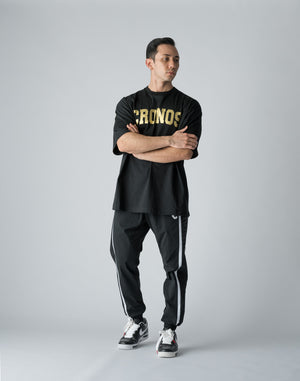 CRONOS  FRONT LOGO OVERSIZE T-SHIRT【BLACK×GOLD】