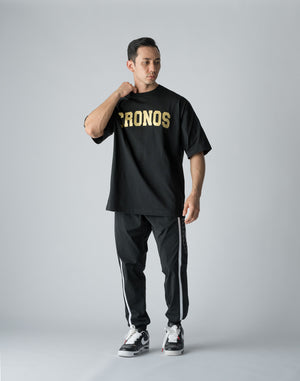 CRONOS  FRONT LOGO OVERSIZE T-SHIRT【BLACK×GOLD】