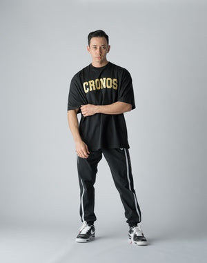 CRONOS  FRONT LOGO OVERSIZE T-SHIRT【BLACK×GOLD】