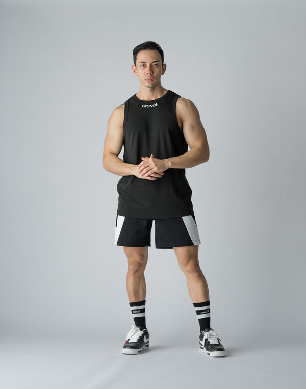 CRONOS STRETCH FRIES TANKTOP【BLACK】