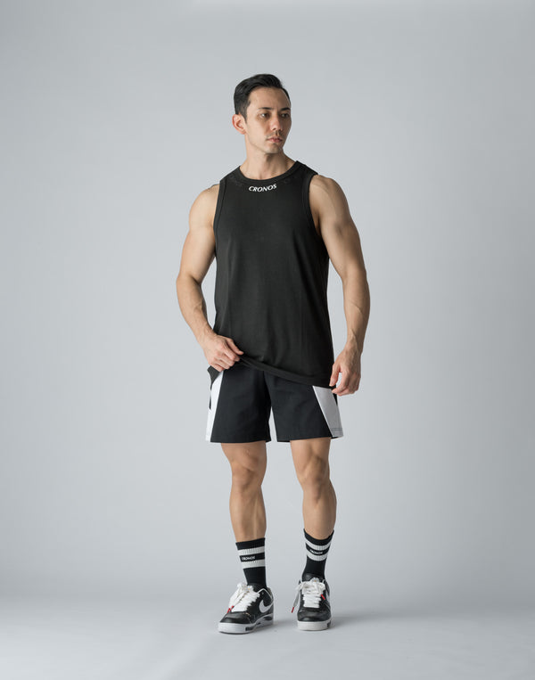 CRONOS STRETCH FRIES TANKTOP【BLACK】