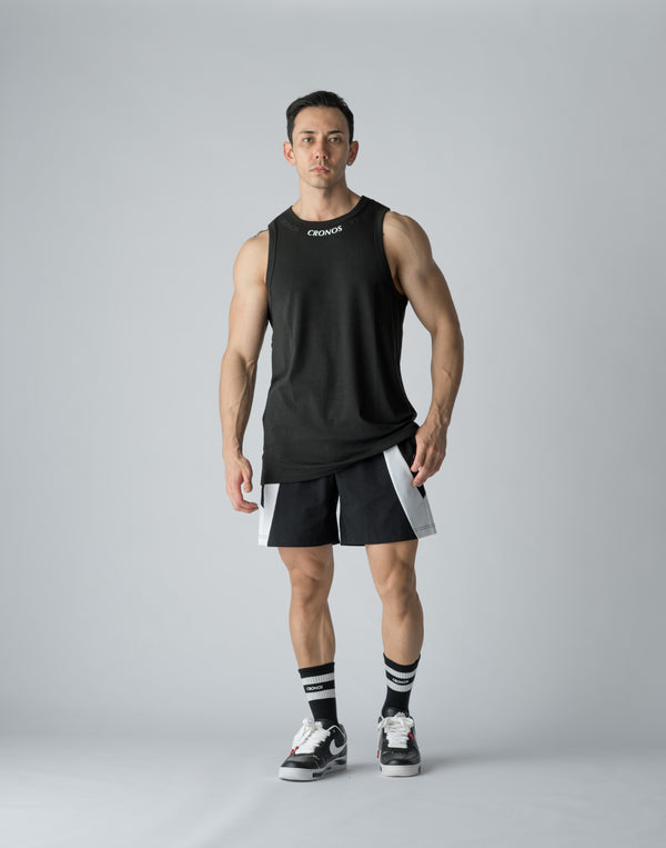 CRONOS STRETCH FRIES TANKTOP【BLACK】