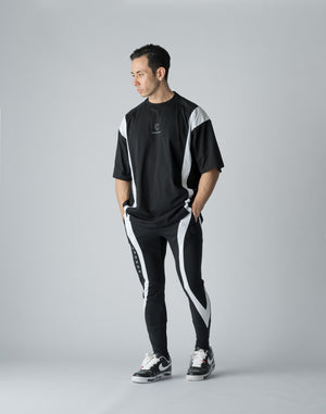 CRONOS BOTHSIDE SWITCHING OVERSIZE T-SHIRT【BLACK】