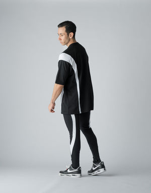 CRONOS BOTHSIDE SWITCHING OVERSIZE T-SHIRT【BLACK】