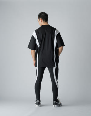 CRONOS BOTHSIDE SWITCHING OVERSIZE T-SHIRT【BLACK】