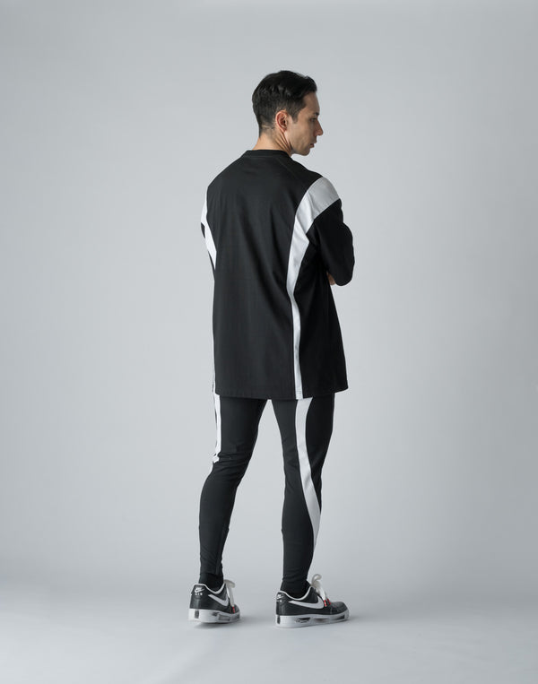 CRONOS BOTHSIDE SWITCHING OVERSIZE T-SHIRT【BLACK】