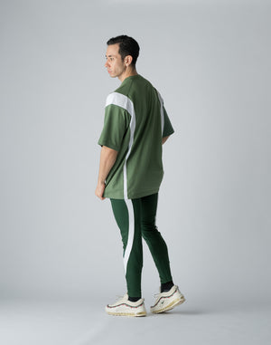 CRONOS BOTHSIDE SWITCHING OVERSIZE T-SHIRT【C.GREEN】