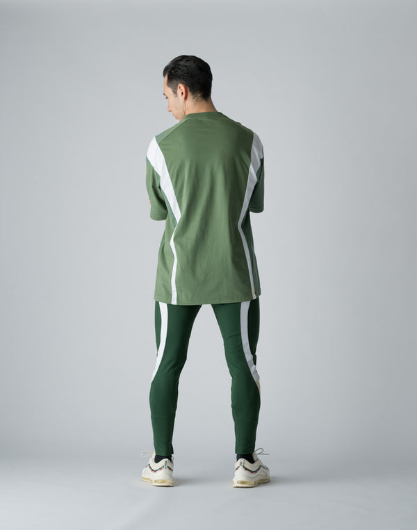 CRONOS BOTHSIDE SWITCHING OVERSIZE T-SHIRT【C.GREEN】