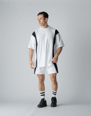 CRONOS BOTHSIDE SWITCHING OVERSIZE T-SHIRT【WHITE】
