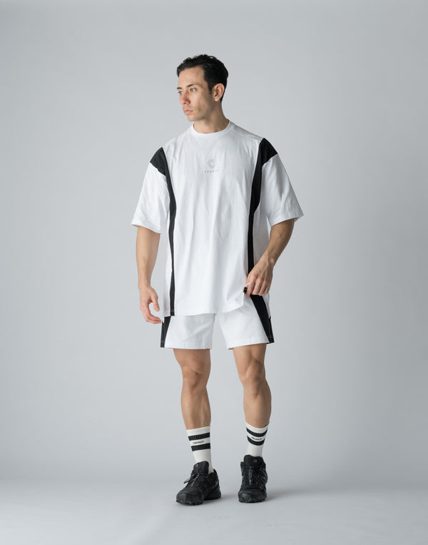 CRONOS BOTHSIDE SWITCHING OVERSIZE T-SHIRT【WHITE】