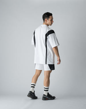 CRONOS BOTHSIDE SWITCHING OVERSIZE T-SHIRT【WHITE】