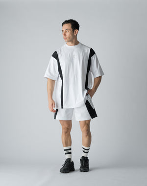 CRONOS BOTHSIDE SWITCHING OVERSIZE T-SHIRT【WHITE】