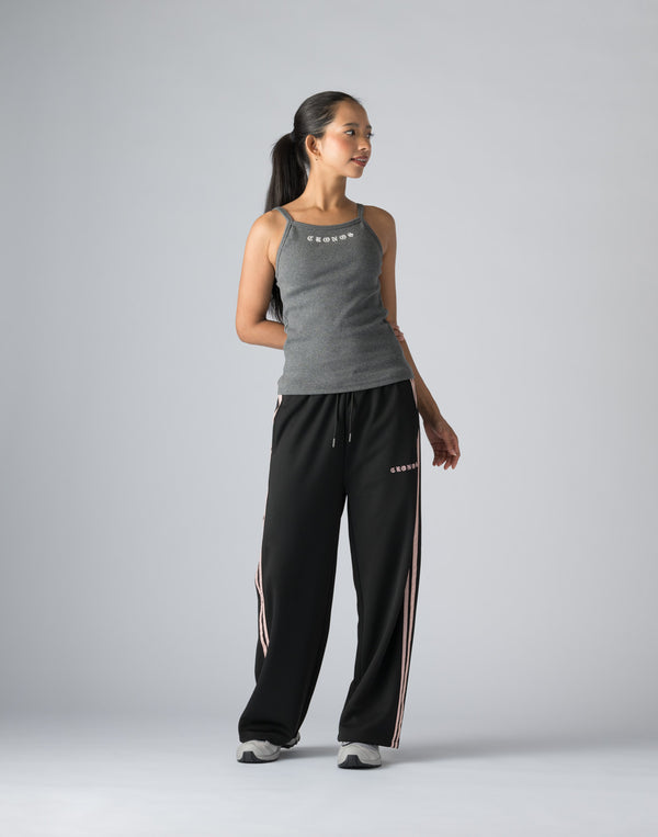 CRONOS WOMEN BLACK LETTER TANKTOP【GRAY】