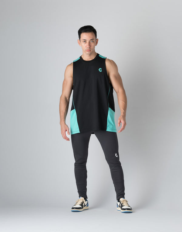 CRONOS SIDE INSERTS TANKTOP【BLACK×BLUE】