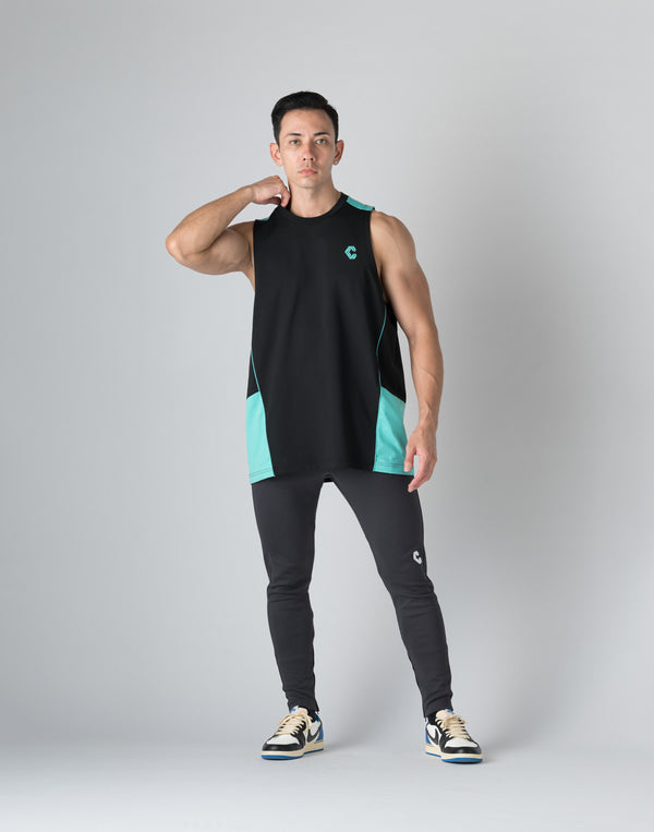 CRONOS SIDE INSERTS TANKTOP【BLACK×BLUE】