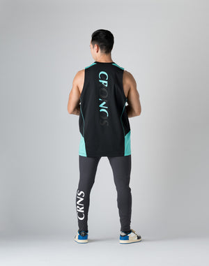 CRONOS SIDE INSERTS TANKTOP【BLACK×BLUE】