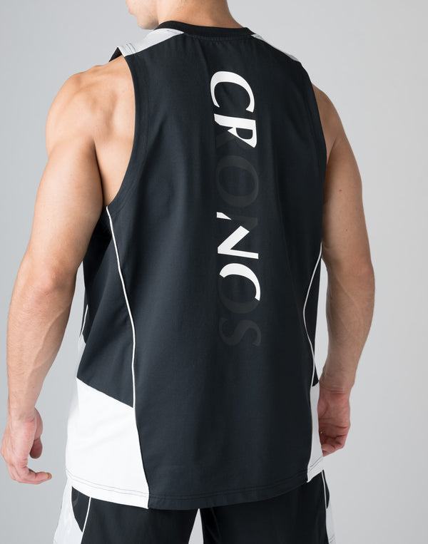 CRONOS SIDE INSERTS TANKTOP【BLACK×BLUE】