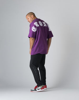 CRONOS BLACK LETTER DOLMAN SLEEVE T-SHIRT【PURPLE】