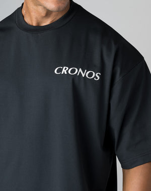 CRONOS  STRIPED PATTERN OVERSIZE T-SHIRT【WHITE】