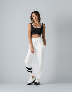 CRONOS WOMEN BACK CROSS BRA【BLACK×WHITE】