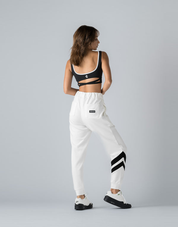 CRONOS WOMEN BACK CROSS BRA【BLACK×WHITE】